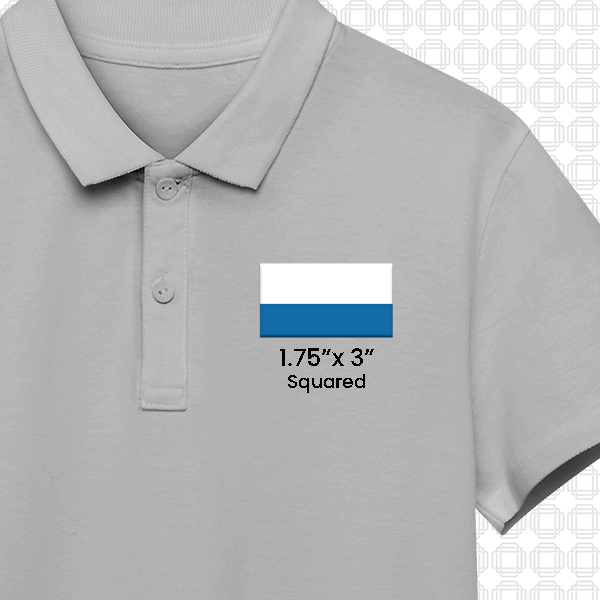 Picture of Rectangular 1.75" x 3" White/Blue Engraving Stock Name Badge with Squared Corners