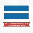 Picture of Rectangular 1.75" x 3" Blue/White Engraving Stock Name Badge with Rounded Corners