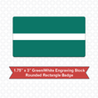 Picture of Rectangular 1.75" x 3" Green/White Engraving Stock Name Badge with Rounded Corners