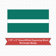 Picture of Rectangular 1.75" x 3" Green/White Engraving Stock Name Badge with Squared Corners