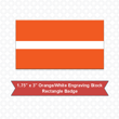 Picture of Rectangular 1.75" x 3" Orange/White Engraving Stock Name Badge with Squared Corners
